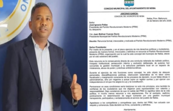 NEIBA: Regidor Arcenio García presenta renuncia irrevocable del PRM